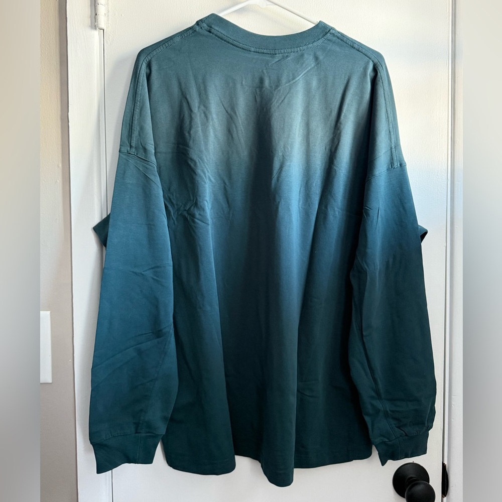 YoungLA For Her Teal Wash Heavyweight Oversized Long-sleeve, Size Large - Picture 2 of 7